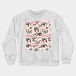 Sweet Elephants in Pink, Orange and Cream Crewneck Sweatshirt